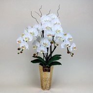 Artificial Flower Vase Orchid Flowers With Gold Home Decor