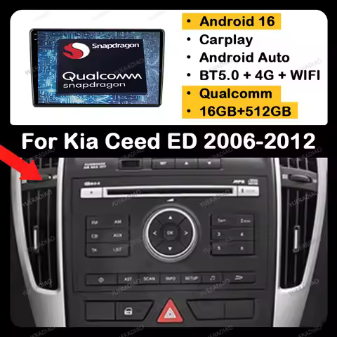 Android 16 Car Radio For Kia Ceed ED 2006 - 2012 Qualcomm 4G WIFI BT Head Unit QLED Multimedia Video