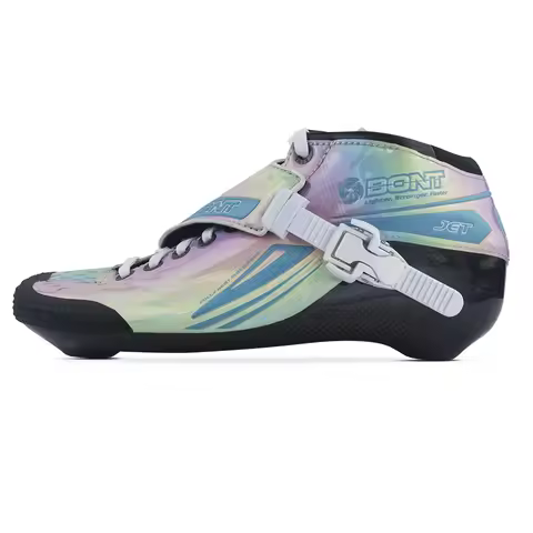 BONT Jet 2PT 195mm Blue Rainbow Inline SKates Speed skates Carbon roller skates boot Road Skates Pro