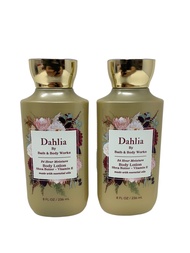 Bath and Body Works Dahlia Super Smooth Body Lotion Sets Gift For Women 8 Oz -2 Pack (Dahlia)