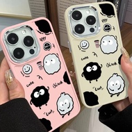 Cute Black and White Coal Ball Phone Case Compatible for IPhone 11 12 13 Pro 14 15 7 8 Plus SE 2020 XR X XS Max Shockproof Large Hole Frame All-Inclusive Soft Protective Casing