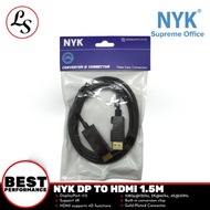 NYK CABLE DP to HDMI 1.5 Meter 1.5 m CABLE Display Port To HDMI