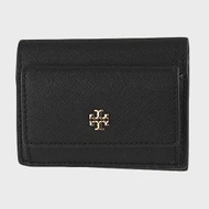 TORY BURCH 防刮皮革三折零錢袋短夾-黑