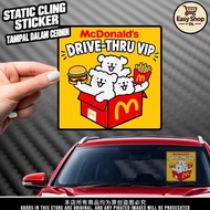 DRIVE THRU VIP Windshield Static Cling Sticker Tampal Dalam Cermin Car Sticker Interior Design