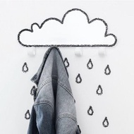 西班牙 Tresxics大雲朵小雨滴掛勾+壁貼(黑白)