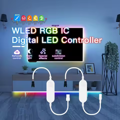 GLEDOPTO WLED ESP32 ESP8266 Ultra Mini LED Controller Multi Color RGB IC Addressable for Table Compu