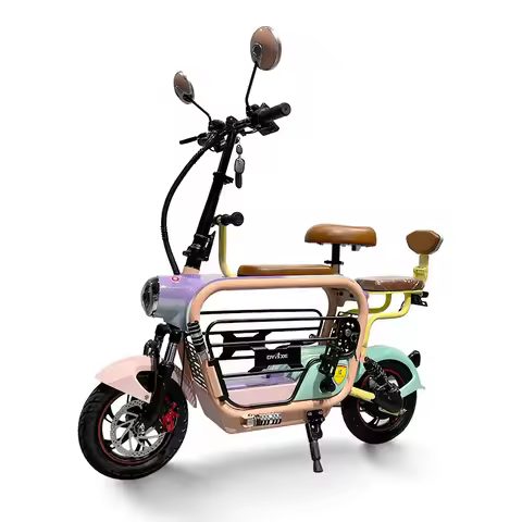 48V15AH Lithium Battery Electric Bike Mini Parent-Child Scooter Pet Electric Bicycle Mother-Child Ba
