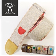 A aNueNue Linen Handmade Wool Felt Shoulder Strap Bird Guitar Bass Ukulele Orange Red