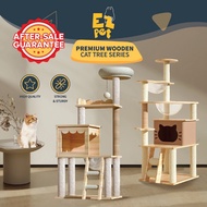 EZPET🐱【HIGH QUALITY】Wooden Cat Tree Series Premium Sisal Cat Tree Scratcher 3 Levels Cat Scratcher S