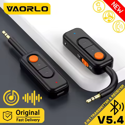 Bluetooth 5.4 Audio Transmitter Receiver 3.5MM AUX Hifi Stereo Music Wireless Adapter With Mic For C