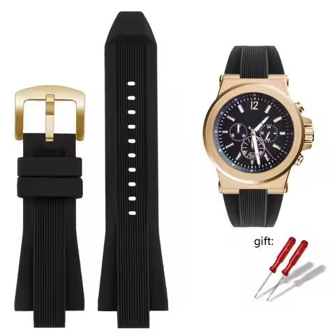 Silicone Watch Strap For Michael Kors Bracelet Mk 8184 8729 9020 MK8152 MK9020 9026 8296 8445 men Bl