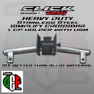 CLICK V1CROSSBAR CP HOLDER BRACKET STAINLESS 304 2IN1 CLICK VERSION 1 STAINLESS CROSSBAR MOTODEF •