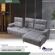 Mesra 3 Seater Fabric Sofa Free Stool / L Sofa Designer / Sofa Murah / L Shape Sofa / Sofa Push Back