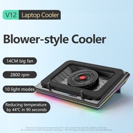 Llano V12 Powerful Turbo-Fan (2800 RPM) RGB Laptop Cooler with Infinitely Variable Speed for Rapid C