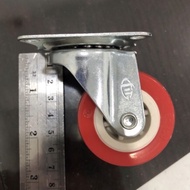 MERAH Red nylon wheel HH 2" inch turn on wheels Nilon RED 2" nylon brake wheel 2" steering wheel dis