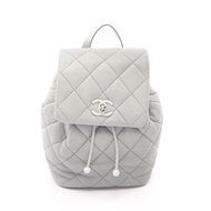 【二手】香奈兒 (Chanel) AS4618 灰色魚子醬紋小牛皮絎縫鏈條雙肩包