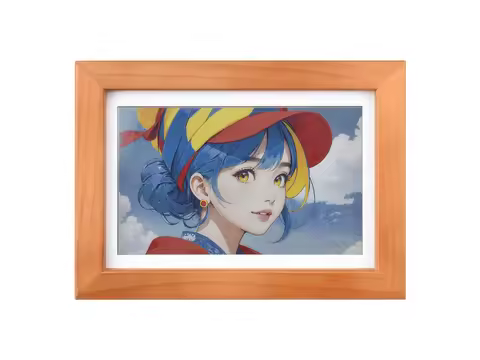 Waveshare ESP32-S3 PhotoPainter: 7.3" E6 E-Paper Display in Wood Frame, 800×480, Ultra-Low Power