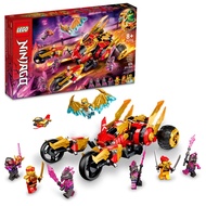 LEGO NINJAGO Kai’s Golden Dragon Raider Multi-Terrain Car Toy 71773 with Kai and Zane Minifigures, B