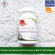 วิตามินดี 3 Advanced D3 Formula 3000 IU 250 Softgels - Zahler #D-3 Vitamin D 3