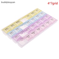 buddyboyyan 28 Cell Pill Box Whole Month Medicine Organizer Week 7 Days Tablet Storage Case BYN