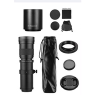 Andoer MF Super Telephoto Zoom Lens F/8.3-16 420-800mm +T Mount Adapter Ring +2XTeleconverter Lens.