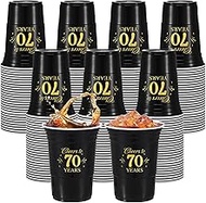 Ziliny 100 Pcs Cheers to 30th 40th 50th 60th 70thYears Birthday Cups, Birthday Decoration Men 16 oz 
