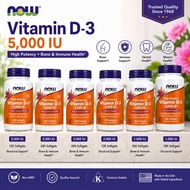 NOW Vitamin D3 Softgels 1000 IU 2000 IU 5000 IU Structural Support Bone & Immune Health Supplement-A