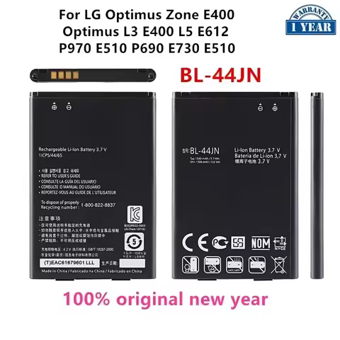 Original BL-44JN 1540mAh Battery For LG Optimus Zone E400 Optimus L3 E400 L5 E612 P970 E510 P690 E73