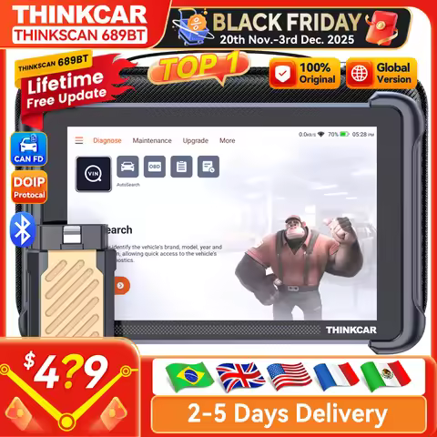 Lifetime Free Update THINKCAR THINKSCAN 689BT OBD2 Diagnostic Tool DOIP CANFD Bi-directional ECU Cod
