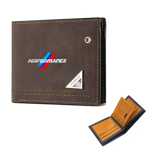 New Car Logo Wallet Leather Simple Card Holder For M Performance E46 E49 F30 F80 E36 E46 E93 E92 F34