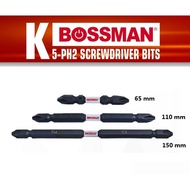 BOSSMAN K5 - PH2 SCREWDRIVER BITS 10 PCS | BSB65++ / BSB110++ / BSB150++