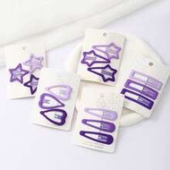 DIY PLUS 15pcs Pink Hair Clips, Heart And Star Shape BB Clips, Gradient Matte Side Bangs Hair Clips 