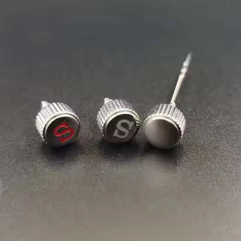 Mod Silver Engraved Sigend ‘S’ Watch Crown For Seiko 5 Series SKX007 SKX009 SRPD NH35 NH36 7S26 Move