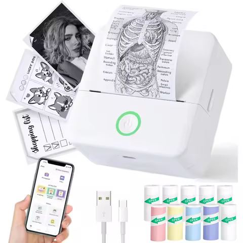 Mini Portable Printer,Thermal Label Maker Printer,For Wireless Bluetooth Photo Memo Stickers Inkless