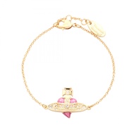 【二手】Vivienne Westwood)新款鑽石心形手鍊 6102021T/02R927 鍍金女士手鍊
