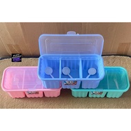 ! Spice Container Plastic Spice Container/ 3-Section Spice Container/ Spice Container/ Square Kitche