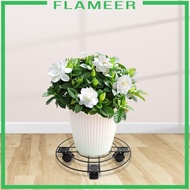 [Flameer] Plant Stand with Plant Saucer Rolling Plant Stand Plant Tray Roller with 4 Casters Iron Pallet Trolley for Office Shop