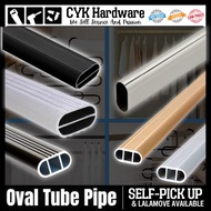 Wardrobe Oval Tube Pipe ( Chrome Steel / Aluminium Black ) 1ft / 2ft / 3ft / 4ft / 6ft / 1Meter / 1.