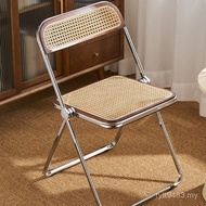 Rattan Dining Chair Solid Wood Chair w & Stool Office Luxury Folding Chair Medieval Conference Back 
