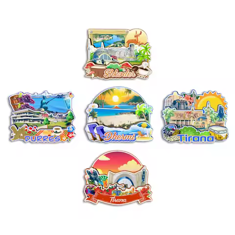 Tirana Durres Shkoder Albania Fridge Magnet Travel Souvenir Gift Handmade Decorative Refrigerator St