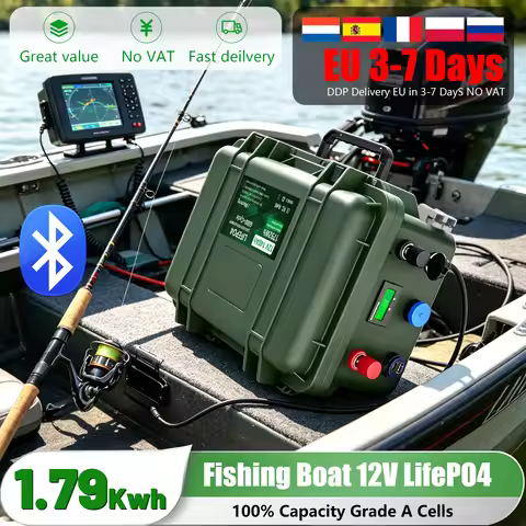 EU Stock 12V 140Ah LiFePO4 Battery Bluetooth 4S BMS 24V 12V 100Ah 200Ah USB QC 6000+ Cycle Boat RV E