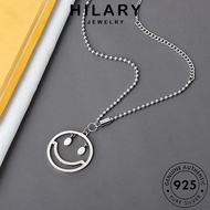 HILARY JEWELRY For Women 925 Necklace Perempuan Pendant Retro Leher Korean Accessories Original Rantai Smiley Sterling Silver Perak 純銀項鏈 Chain N291
