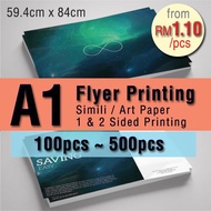 A1 Leaflet Flyer ( 59.4cm x 84cm ) Brochure catalogue paper Online Printing, Material: Simili, Art P