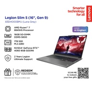 LENOVO LEGION SLIM 5 16AHP9 GAMING LAPTOP 83DH000BMJ - LUNA GREY(AMD RYZEN 7 8845HS/ NVIDIA RTX4060 