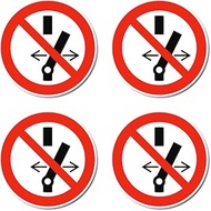 Switch prohibited sign: P031 - DIN EN ISO 7010 / ASR A1.3 - sticker: diameter 7.5 cm, pack of 4