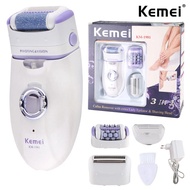 Kemei 3In1 Electric Epilator For Women Shaver Leg Body Hair Removal Facial Lady Bikini Trimmer Epila