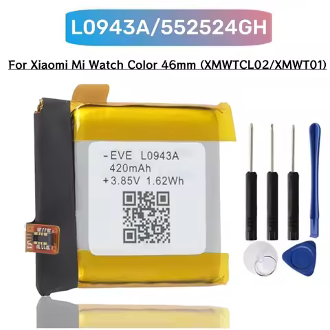 420mAh L0943A Li-Polymer Replacement Battery For Xiaomi Mi Watch Color 46mm XMWTCL02 Built-in Watch 