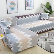 Lattice Sofa Cover 1 2 3 4 Seater Slipcover L Shape Sofa Seat Elastic Stretchable Couch Universal Sala Sarung Anti-Skid Stretch Protector Slip Cushion with Free Pillow Cover and Foam Stick