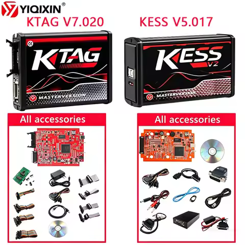 Online KESS V5.017 K-TAG 7.020 Online 2.80 EU Red KTAG 7.020 2.25 SW 4 LED OBD 2 Car Truck ECU Chip 