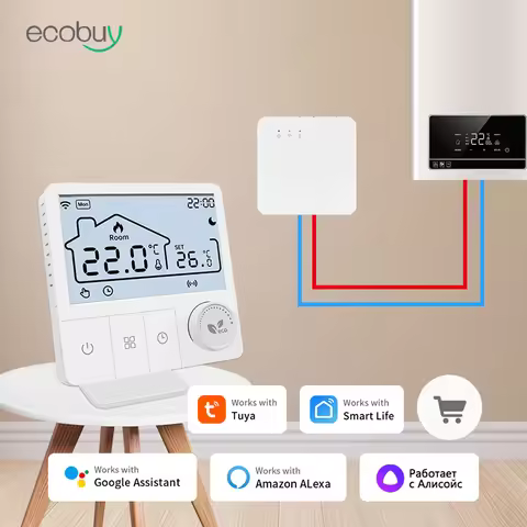 Tuya Smart Wifi Heating Thermostat Wireless Room Battery-powered Wifi Boiler Thermostat Temperature 